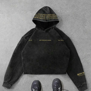 Sudadera con capucha extragrande para hombre, estilo acid wash, informal, para gimnasio, de tela gruesa, para invierno - Product Image 1