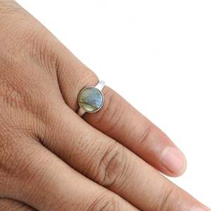 Classic & Simple Design 925 Sterling Silver Jewelry Handmade <b>Boho</b> <b>Rings</b> Available At Bulk Wholesale Jewelry With Labradorite - Product Image 4