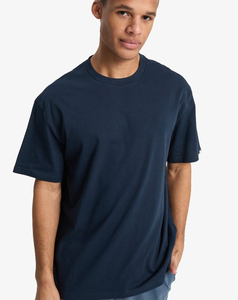 Camiseta de Algodón para Hombre, Diseño 2026, Color Azul Marino Sólido, Cuello Redondo, Manga Corta, Corte Regular, Estilo Casual, Tejido de Punto Liso, Bajo Costo - Product Image 4