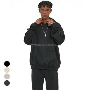 Venta al por mayor de alta calidad de peso pesado de los hombres de encargo del logotipo liso en blanco chándales pantalones de chándal y Sudadera con capucha conjunto de chándal - Product Image 1