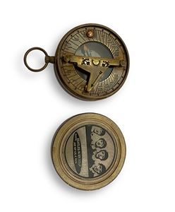 Luxury Handmade Brass Glass Pocket Sundial <b>Compass</b> Vintage Nautical Gift by Tajdaar Handicrafts - Product Image 2