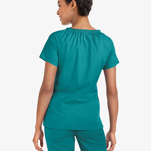 ชุดพยาบาลถักนิตติ้งแบบใหม่ขายดี เสื้อสครับผู้หญิง แขนสั้น น้ำหนักเบา ทรงเข้ารูป มีกระเป๋าหลายช่อง - Product Image 3