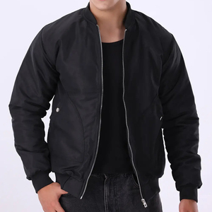 Men Classic Black Satin Bomber <b>Jacket</b> Zipper Up Shiny Silk Flight <b>Jacket</b> Lightweight Casual Slim Fit Outerwear Soft Coat - Product Image 2