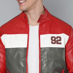 Customize Men's High Quality Waterproof Windproof Zipper Leather Jacket Winter Fashion New Design Wholesale High Street Style - Product Image 1