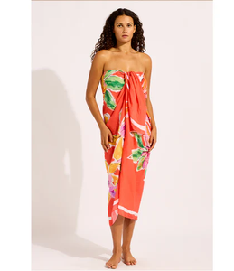 Custom Hawaiian Pareo Printed Polynesia <b>Chiffon</b> Sarong Tropical Beach Cover Up OEM Fabric Manufacturer Wholesale Supplier - Product Image 1