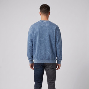 Camiseta Oversize Personalizada para Hombre con Efecto Ácido, Sudadera de Forro Polar Vintage con Lavado a la Piedra, Camiseta de Manga Larga con Cuello Redondo para Hombre - Product Image 3