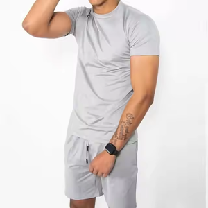 Ensemble d'été sans manches pour homme, ensemble de sport, t-shirt à manches courtes pour homme, shorts, deux pièces - Product Image 5