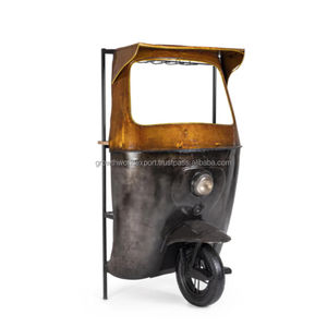 Comptoir de bar style tuk-tuk - Meuble de rangement en bois de manguier fait main au design moderne |   Mobilier de bar à domicile et d'hôtel - Product Image 1