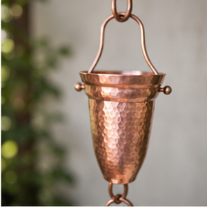 Copper Hanging Rain Chain Double Tier Outdoor Garden Decoration Simple Style - Product Image 2