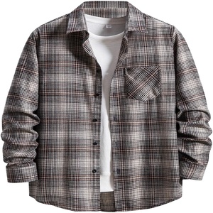 Venta al por mayor OEM Camisa de franela de los hombres de moda 100% algodón Casual superventas precio barato exportación calidad orientada diseño personalizado - Product Image 2