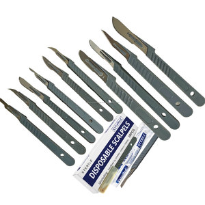 Scalpels stériles jetables, 10 lames chirurgicales, manche en plastique, ensemble d'instruments de chirurgie générale - Product Image 4