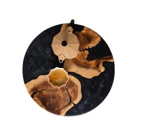 Kiswah Craft Resin Round Chopping Block with Wood <b>Knife</b> Handle Dishwasher <b>Safe</b> - Product Image 4