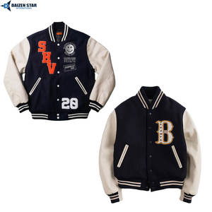 Chaqueta Varsity de Invierno Personalizada de Alta Calidad con Bordado, Cuerpo de Lana y Mangas de Cuero - OEM/ODM al por Mayor, Resistente al Viento - Product Image 5