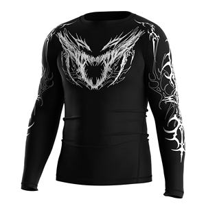 Custom <b>Mens</b> Long Sleeve Compression Rash Guard Gothic Skull Graphic Print Quick Dry Tight Fit Athletic <b>Base</b> <b>Layer</b> Workout Tops - Product Image 3