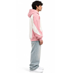 Sudadera con Capucha Oversize Rosa Unisex de Algodón y Felpa con Manga Raglán, Estampado de Nueva York, Diseño con Bolsillo, Sudadera Casual con Relieve - Product Image 5