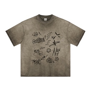 Camiseta Extra Grande Personalizada para Hombre, 100% Algodón, Hombros Caídos, con Gráfico de Mariposa e Impresión Digital Personalizada, Talla Grande - Product Image 5