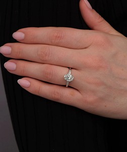 2.22 TC Oval Lab Grown Diamond Engagement <b>Ring</b> Set 14K White Gold Prong Set IGI Certified Minimalist Style Baguette <b>Stacking</b> - Product Image 5