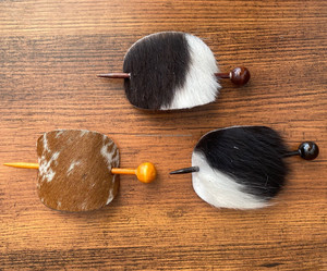 Bâton de cheveux de luxe en cuir de vachette de haute qualité, couverture de chignon ovale avec baguettes de cheveux en cuir véritable personnalisées pour femmes, nouvel arrivage - Product Image 4