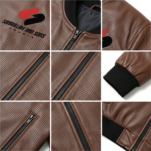 Veste bomber en cuir PU pour hommes, vente en gros, logo personnalisé, fermeture éclair, style bomber décontracté, vente en gros - Product Image 6
