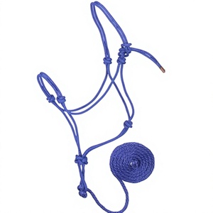 Licol d'entraînement anglais sans mors en corde de polyester colorée pour chevaux, pour usage quotidien en écurie - Product Image 2