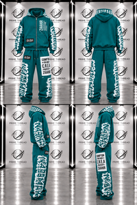 Ensemble de survêtement graphique personnalisé pour homme, sweat à capuche zippé oversize et pantalon de jogging ample, style streetwear, deux pièces, OEM - Product Image 6