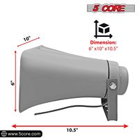 Haut-parleur PA Bull Horn D0100H7PQB2 200W 8 Ohm étanche pour événements extérieurs, modèle mono, corps en plastique, montage mural