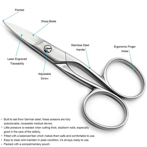 Tijeras de Manicura y Pedicura Multifuncionales de Acero Inoxidable Duradero de Alta Calidad con Punta Recta Afilada para Cortar Cutículas y Uñas - Product Image 6
