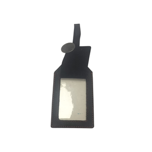 Étiquette à bagages en cuir de chèvre noir WI 059 - Fabrication artisanale de qualité supérieure, finition durable, design pratique pour le transport quotidien - Product Image 2