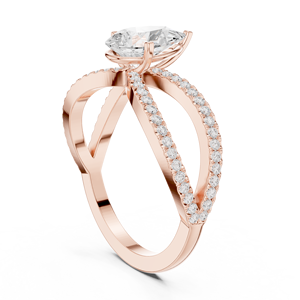 Luxury Pear Cut Diamond Engagement <b>Ring</b> 18K Gold <b>Split</b> Shank Micro Pave Designer <b>Ring</b> - Product Image 6