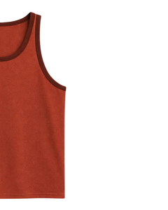 Custom Rust <b>Orange</b> Men Tank <b>Top</b> Cotton Sleeveless <b>Vest</b> O Neck Summer Gym Workout Casual Plain Singlet OEM Manufacturer Supplier - Product Image 4
