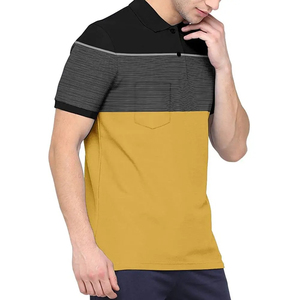 Polo de Manga Corta para Hombre con Bloques de Color, Estilo Casual, Tejido de Tela, Corte Regular, con Bolsillo - Product Image 2