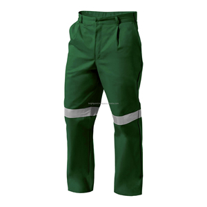 Men's Hi Vis Reflective Stripes Breathable <b>Cargo</b> Pockets <b>Work</b> Wear <b>Pants</b> Custom Road Safety Trousers High Visibility Cotton - Product Image 2