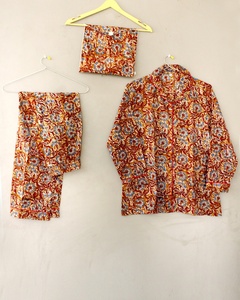 Conjunto de pijama de mujer, conjunto de pijama de algodón ultrasuave, pijama de dama de honor de algodón, Conjunto de pijama de algodón, conjunto de noche de mujer étnica - Product Image 1
