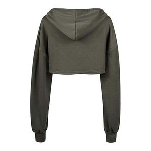 Haut court à capuche rose actif pour femme, doublure écologique, décontracté, en coton doux, pull élastique, mode sportive, court, été - Product Image 2