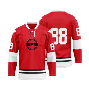 Maillot de hockey sur glace personnalisé de haute qualité en sublimation, impression par transfert thermique, service OEM, couleurs/tailles personnalisées pour hommes et femmes - Product Image 3