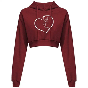 Sudadera con Capucha Corta de Alta Calidad 100% Algodón para Mujer, Sudadera para Gimnasio, Entrenamiento, Running, Sudaderas Cortas para Mujer - Product Image 4