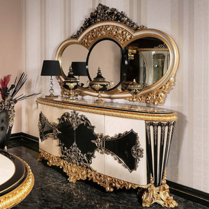 Classic Luxury <b>Black</b> Gold <b>Dining</b> Room Furniture Set Solid Wood Oval <b>Dining</b> <b>Table</b> Durable Elegant Upholstered <b>Dining</b> <b>Chair</b> - Product Image 5