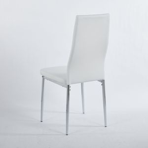 Set da Pranzo Mid-Century 1+4,5 Pezzi con Tavolo con Gambe in Metallo per 4-6 Persone, Piano in Vetro, Tavolo da Pranzo con Base a Piedistallo per Sala da Pranzo - Product Image 6