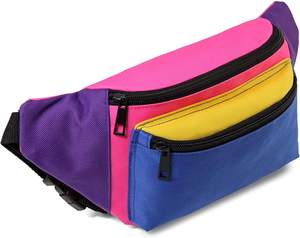 Custom Style Multicolor Unisex <b>Waist</b> <b>Bag</b> Zipper Closure Fashion Sport Chest Belt Color Block <b>for</b> Festival Travel Party Running - Product Image 2