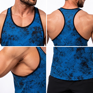 Wholesale <b>Men</b> Printed Tank Top 100% Cotton Polyester Breathable <b>Singlet</b> <b>Men</b> Gym Wear Racerback Top <b>Men</b> Workout Wear Vest Top - Product Image 6