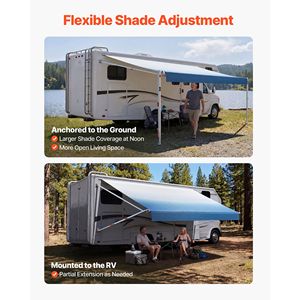 Kit d'auvent rétractable pour camping-car de 17,12 pieds, cadre en aluminium, tissu PVC imperméable, ombrage pour le camping en plein air - Product Image 3