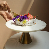 Holz-Marmor Runder Kuchenständer Hochwertig Wiederverwendbar Trendiges Design für Hochzeit Party Heimdekoration Maßgefertigt AZHAR EXPORT WMCS-3