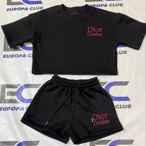 Factory Price Quick Dry <b>Embroidery</b> Made Two Piece Men <b>Sets</b> High Quality Short Sleeve Streetwear Women Shorts <b>Set</b> - Product Image 1