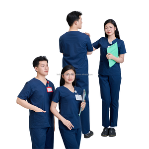 VN FACTORY elástico uniforme de enfermería conjuntos elegantes mujeres enfermería ropa Hospital belleza médico laboratorio bata FMF fábrica - Product Image 3