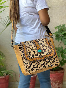 Sac à bandoulière en cuir à imprimé Animal de Style occidental, sac à main pour femmes, sac à main en cuir de vache pour filles - Product Image 2