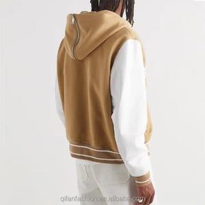 <b>Varsity</b> <b>Jacket</b> With White Leather Sleeve Sports Baseball <b>Bomber</b> <b>Jacket</b> Wears <b>Men</b> Letterman <b>Jacket</b> Embroidery Patch - Product Image 2
