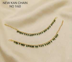 Luxury Trendy Gold Tone Brass & Copper Alloy Diamond & Imitation Pearl <b>Earring</b> Wire Ear Chain (Sharha) for Women-Party Occasion - Product Image 3