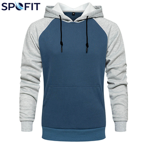 Sweat à capuche épais pour homme, manches raglan, impression numérique, 100% coton, couleurs personnalisables, sweats à capuche bicolores pour garçons - Product Image 1