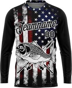 T-shirt de pêche unisexe en polyester UPF 50+ grande taille respirant à manches longues, vêtement rafraîchissant, maillot de pêche OEM ODM, motif personnalisé - Product Image 1