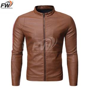 Veste en cuir ajustée pour homme OEM, veste en cuir noire de haute qualité, veste en cuir PU de style britannique pour homme - Product Image 3